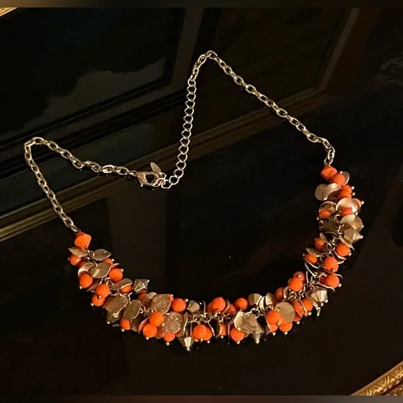 3 for $30 Vintage GoldTone Cluster Beaded Necklace Orange Gold Beads Signed VCLM - Picture 11 of 12